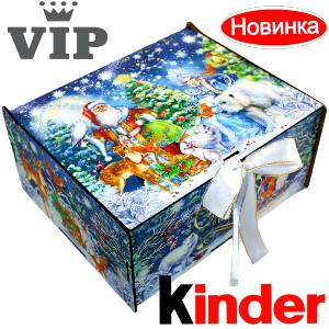 Сладкий подарок на Новый Год в картонной упаковке весом 1200 грамм по цене 2223 руб в Межгорье